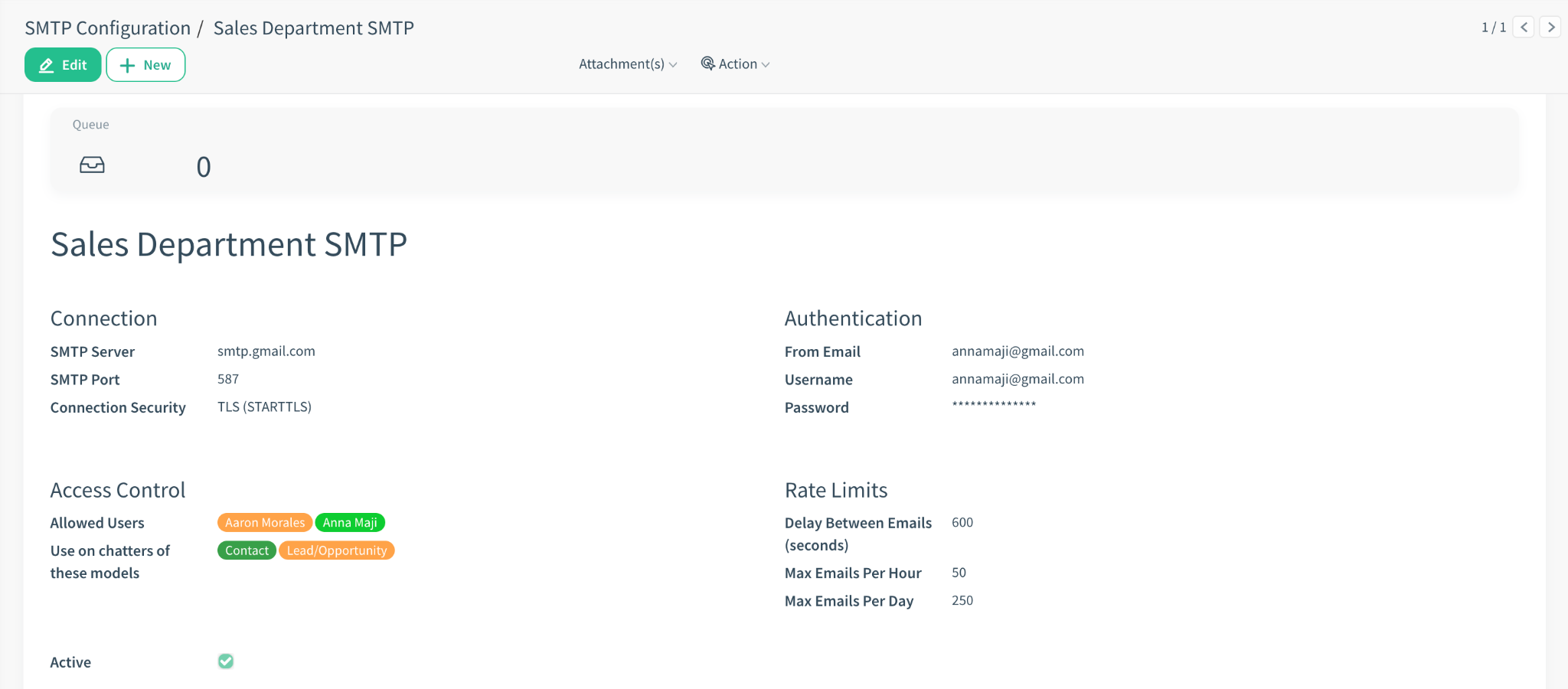 Basic Connection Settings Screenshot