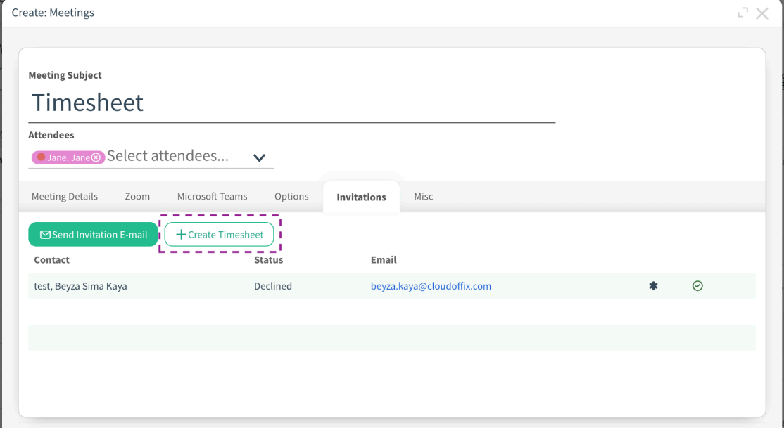 Timesheet Creation on Calendar