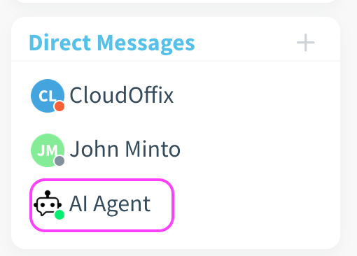 CloudOffix - Click AI Agent Message from Direct Messages