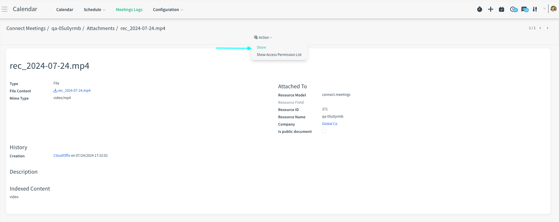 CloudOffix - Share a Connect Meeting Recording