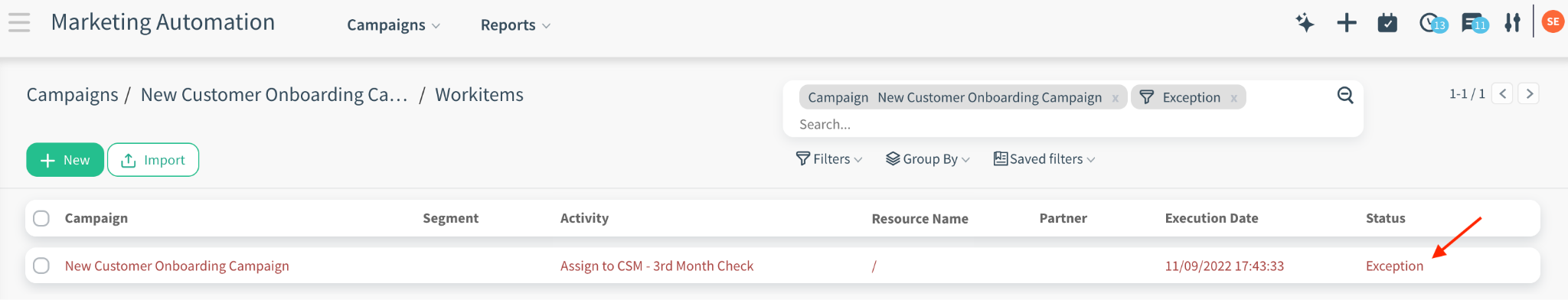 Campaign Activity Configuration Screenshot